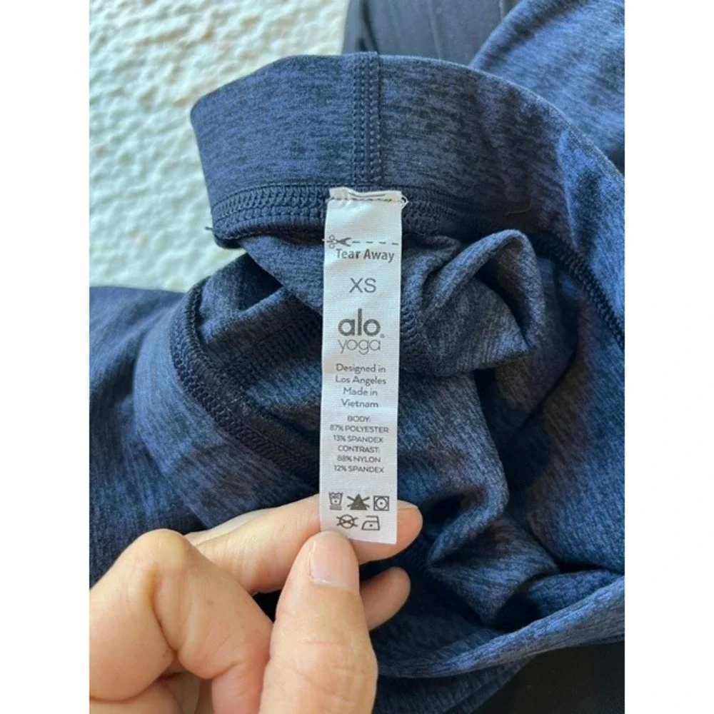 Alo Yoga Alosoft Leggings Space Dye Heathered Navy Blue XS